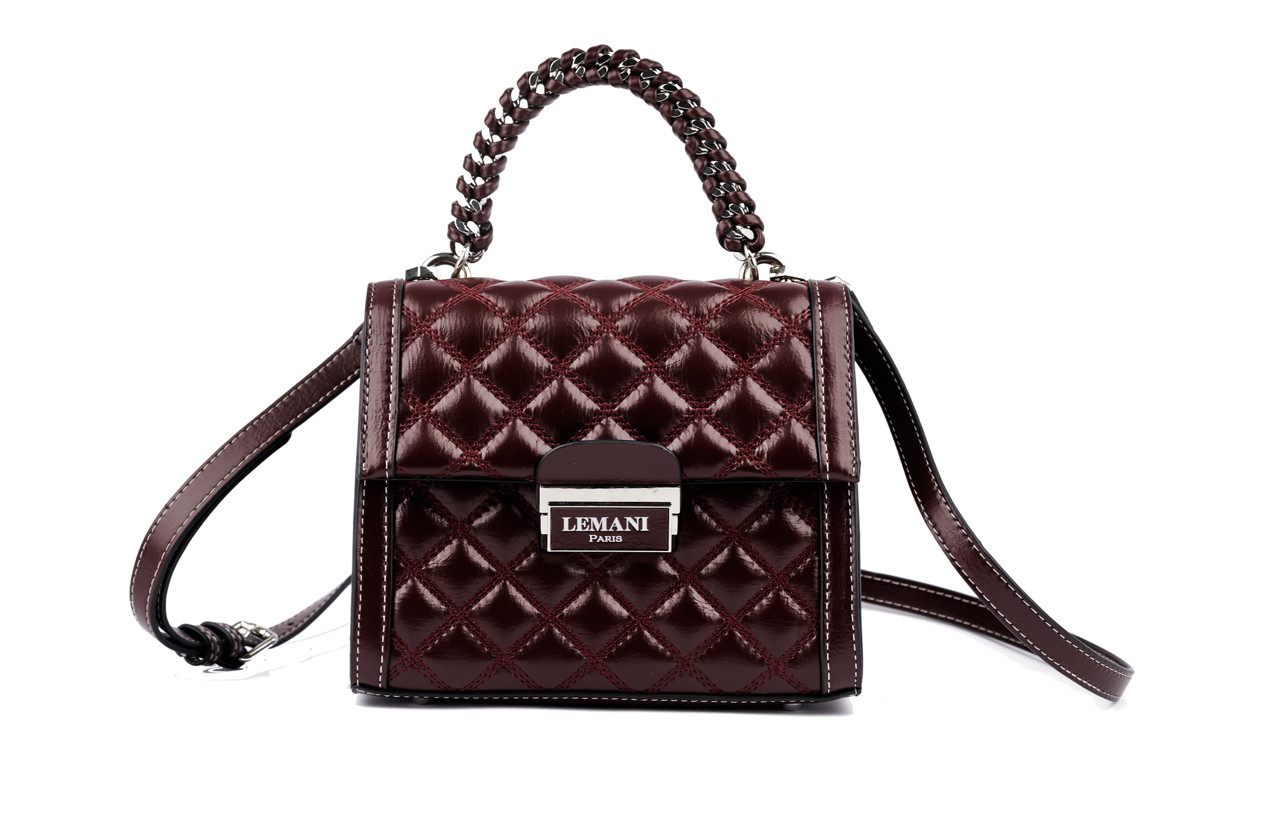 Stylish Leather Rolled Top Handle Bag™ – Lemani Paris
